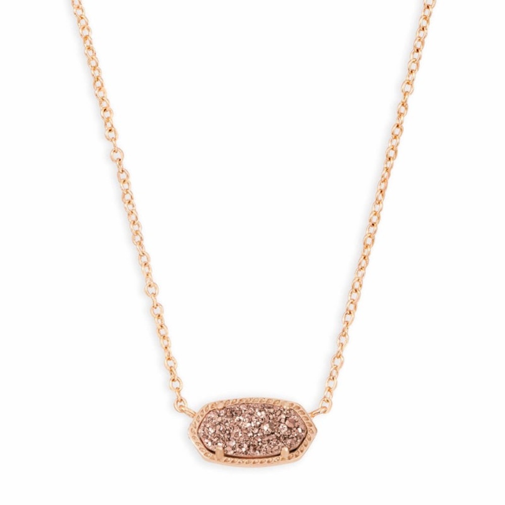 NWOT Kendra Scott Elegant Rose Gold Drusy Necklace and Earrings set